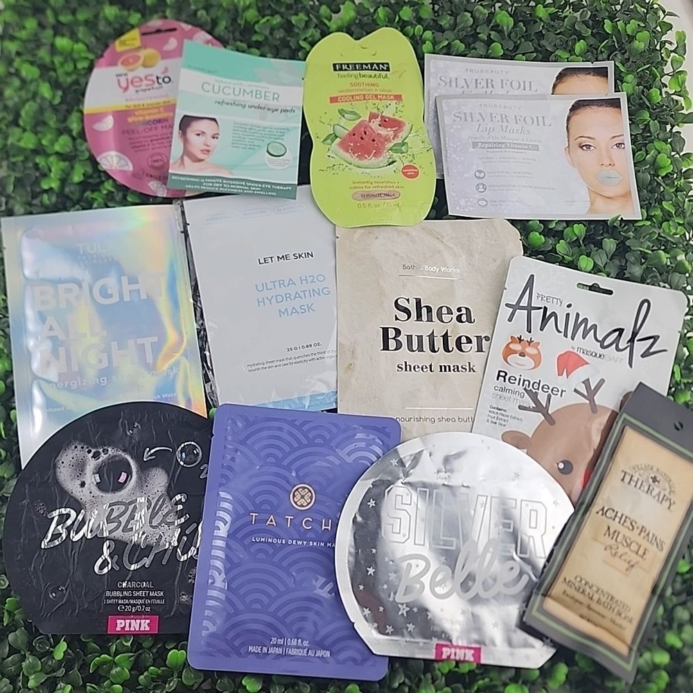 Skincare face mask bundle sheets lip foil hydrating tatcha tula pink new